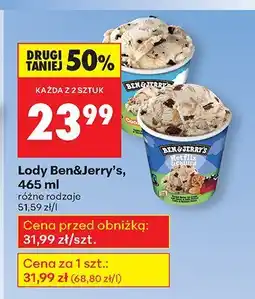 Biedronka Lody, różne rodzaje 465 ml Ben&Jerry's oferta