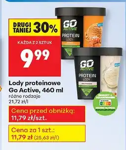 Biedronka Lody proteinowe Go Active, 460 ml różne rodzaje oferta