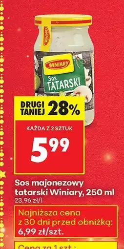 Biedronka Sos majonezowy tatarski 250 ml Winiary oferta