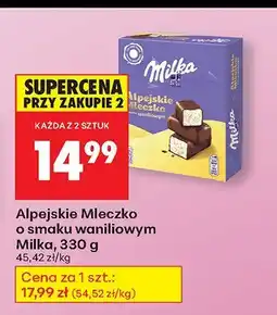 Biedronka Czekolada Alpejskie Mleczko o smaku waniliowym Milka oferta