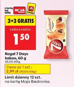 Biedronka Rogal 7 Days kakao, 60 g oferta