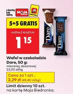 Biedronka Wafel w czekoladzie Dare, 50 g oferta