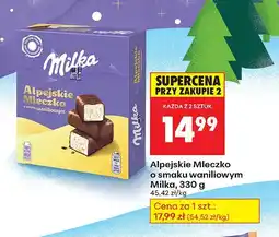 Biedronka Czekolada Alpejskie Mleczko o smaku waniliowym Milka, 330 g oferta