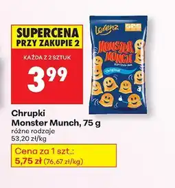 Biedronka Chrupki Monster Munch, 75 g, różne rodzaje oferta