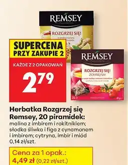 Biedronka Herbatka Rozgrzej się malina z imbirem i rokitnikiem Remsey oferta