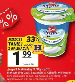 Hitpol Jogurt naturalny 370g - Zott oferta