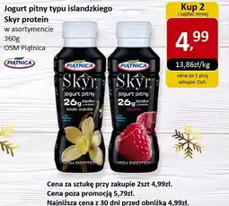 Market Point Jogurt pitny typu islandzkiego Skyr protein w asortymencie 360g OSM Piątnica oferta