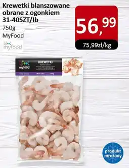 Market Point Krewetki blanszowane obrane z ogonkiem MyFood 31-40SZT/lb 750g oferta