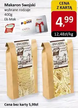 Market Point Makaron Swojski wybrane rodzaje 400g Ek-Mak oferta