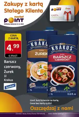 Market Point Barszcz czerwony, Żurek 1l Krakus oferta