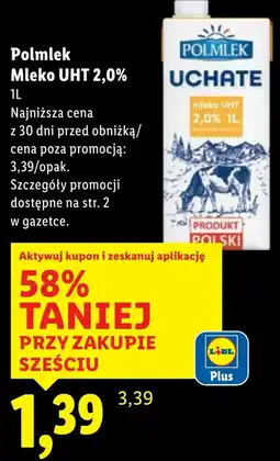 Lidl Mleko Polmlek oferta