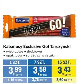 Makro Kabanosy Exclusive Go! Tarczyński wieprzowe drobiowe oferta