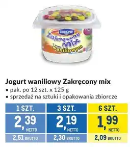 Makro Jogurt waniliowy Zakręcony mix Danone oferta