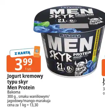 E.Leclerc Jogurt kremowy typu skyr Men Protein Bakoma oferta