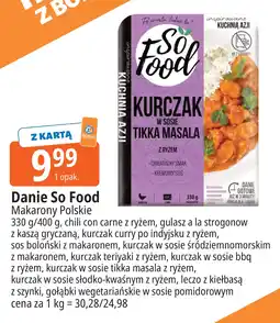 E.Leclerc Danie gotowe So Food Makarony Polskie - kurczak w sosie tikka masala z ryżem oferta