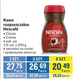 Makro Kawa rozpuszczalna Nescafé Classic, Crema oferta