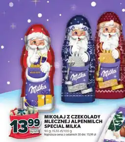 Stokrotka Mikołaj z czekolady mlecznej alpenmilch special Milka oferta