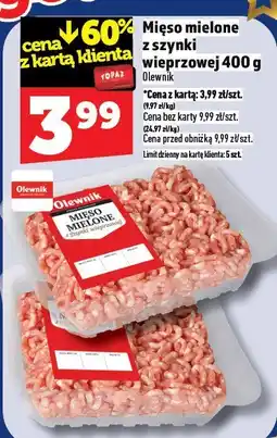 Topaz Mięso mielone z szynki wieprzowej 400 g Olewnik oferta