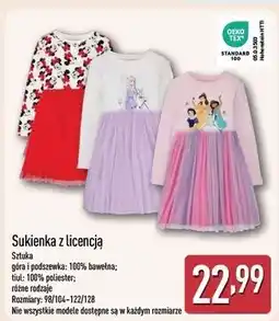 ALDI Sukienka dziewczęca 98-128 cm disney oferta