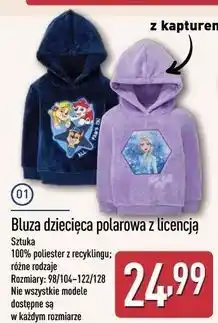ALDI Bluza dziecięca z polaru kraina lodu 98/104-122/128 oferta