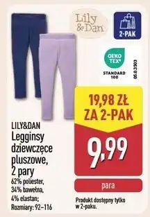 ALDI Legginsy prążkowane 92-116 Lily & Dan oferta