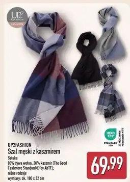 ALDI Szal męski z wełną i kaszmirem Up2Fashion oferta
