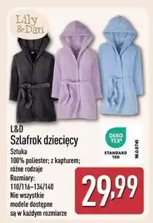 ALDI Szlafrok dziewczęcy 110-116-134/140 L&D oferta
