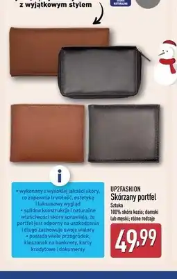 ALDI Portfel skórzany męski Up2Fashion oferta