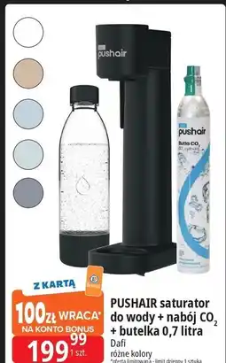 E.Leclerc Saturator pushair czarny z nabojem + butelka Dafi oferta