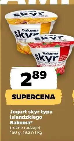 Netto Jogurt skyr typu islandzkiego Bakoma różne rodzaje oferta
