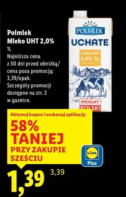 Lidl Mleko UHT 2,0% Polmlek oferta