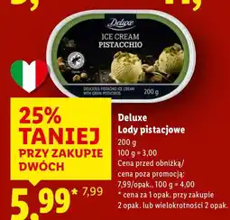 Lidl Lody pistacjowe Ice Cream Pistacchio Deluxe oferta