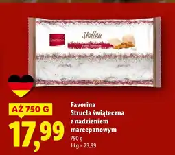 Lidl Strucla świąteczna z nadzieniem marcepanowym Favorina oferta
