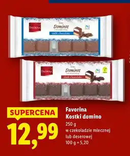 Lidl Kostki domino w czekoladzie mlecznej Favorina oferta