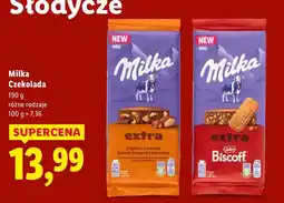 Lidl Czekolada Extra 190 g, różne rodzaje Milka oferta