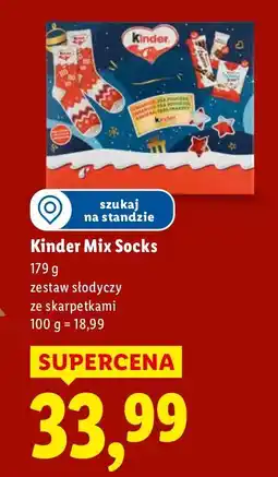 Lidl Mix Socks zestaw słodyczy ze skarpetkami Kinder oferta