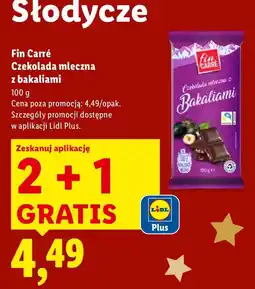 Lidl Czekolada mleczna z bakaliami 2+1 GRATIS Fin Carré oferta