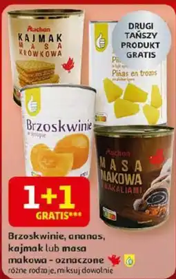 Auchan Brzoskwinie, ananas, kajmak lub masa makowa oferta