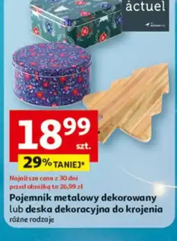 Auchan Pojemnik metalowy dekorowany lub deska dekoracyjna do krojenia oferta