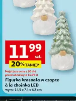 Auchan Figurka krasnala w czapce à la choinka LED oferta