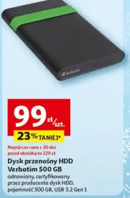 Auchan Dysk przenośny HDD Verbatim oferta