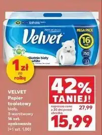 Kaufland Papier toaletowy delikatnie biały Velvet oferta