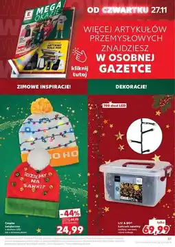 Kaufland Czapka świąteczna led oferta
