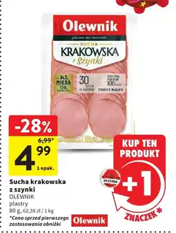 Intermarche Szynka krakowska z szynki OLEWNIK plastry oferta