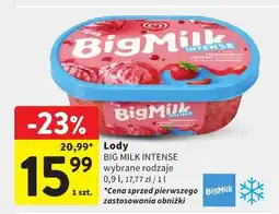 Intermarche Lody BIG MILK INTENSE wybrane rodzaje oferta