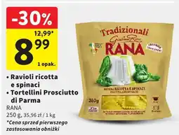 Intermarche Ravioli ricotta e spinaci / Tortellini Prosciutto di Parma RANA oferta