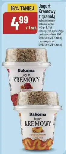 Polomarket Jogurt Kremowy z granolą Bakoma oferta