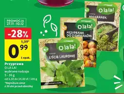 Intermarche Przyprawa O LA LA! wybrane rodzaje Liście Laurowe, Kurkuma, Pasternak, Przyprava do ziemniaków oferta