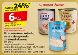 Auchan Masa krówkowa kajmak, masa z białego maku lub masa kokosowa Auchan oferta