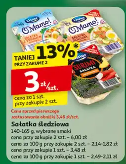 Auchan Sałatka śledziowa 140-165 g, wybrane smaki Auchan oferta